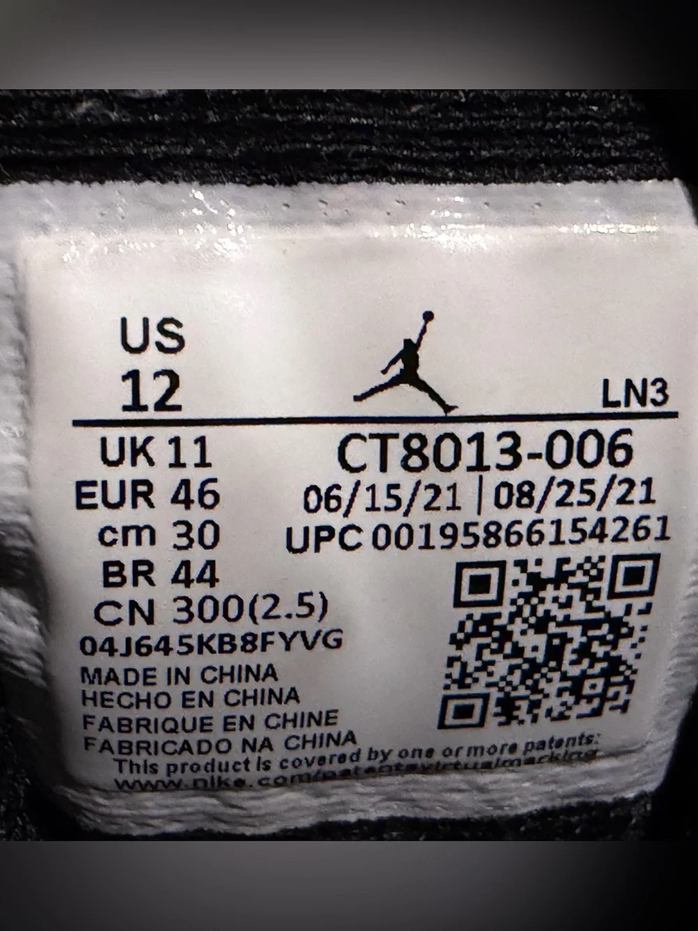 Nike Air Jordan 12 Retro Playoffs 2022 CT8013-006 Men’s Size 12 Black White Red
